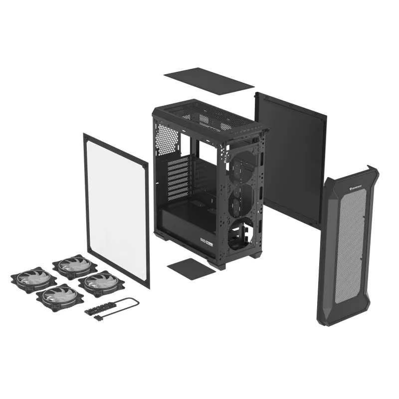 GENESIS Irid 505 ARGB Midi Tower Schwarz, Transparent