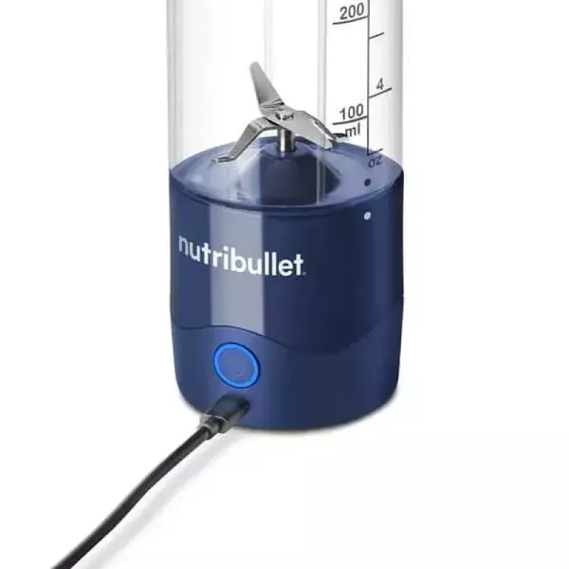 Sportblender NUTRIBULLET Portable 0,475 L, batteriebetrieben, Edelstahlklingen, Tritan-Behälter, dunkelblau