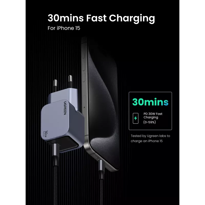 Ugreen 35006 Ladegerät für Mobilgeräte Universal Grau AC Innenbereich