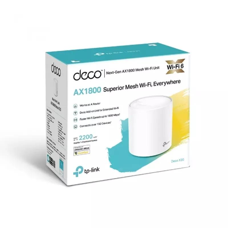 TP-Link AX1800 Whole Home Mesh Wi-Fi 6 System, Weiß, Intern, Mesh-Router, Strom, FCC