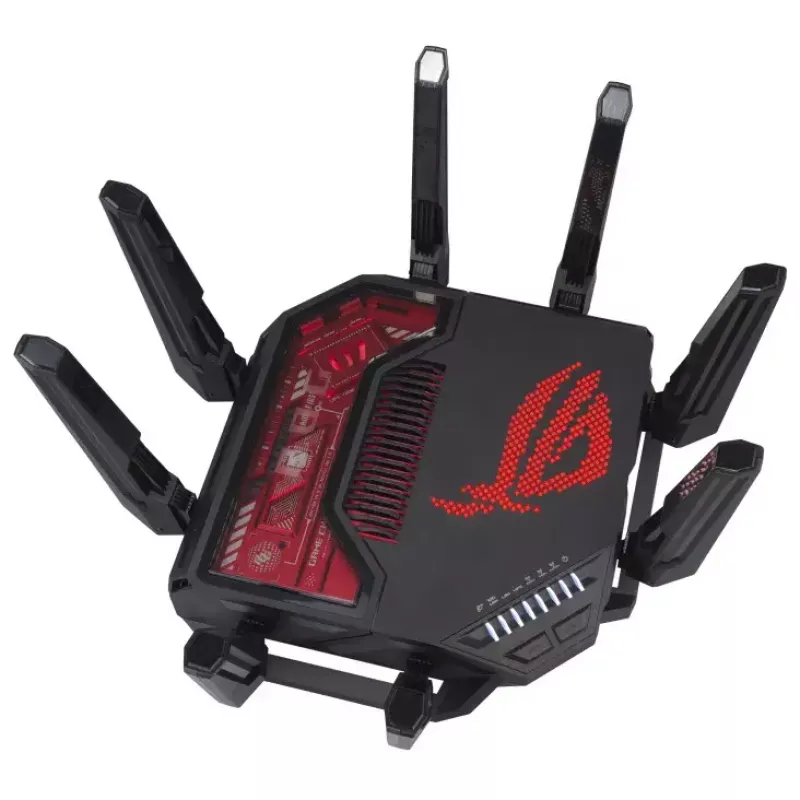 ASUS ROG Rapture GT-BE19000 WLAN-Router Multi-Gigabit Ethernet Tri-Band (2,4 GHz / 5 GHz / 6 GHz) Schwarz, Rot