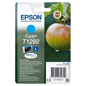 Epson Einzelpackung Cyan T1292 DURABrite Ultra Tinte, Cyan, 7 ml, 1 Stück, 474 Seiten