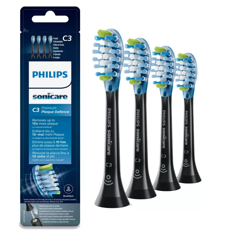 Philips C3 Premium Plaque Defence HX9044/33 4x Schwarz Schallzahnbürstenköpfe