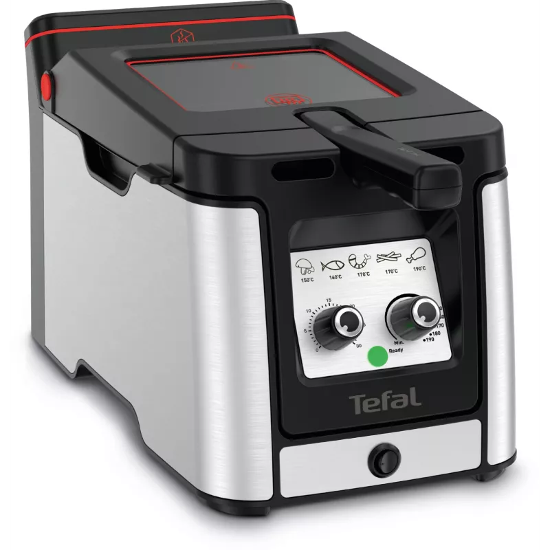 Tefal Clear Duo FR600D Einzel 0,65 L Standgerät 2000 W Fritteuse Schwarz, Edelstahl