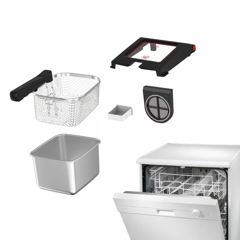 Tefal Clear Duo FR600D Einzel 0,65 L Standgerät 2000 W Fritteuse Schwarz, Edelstahl