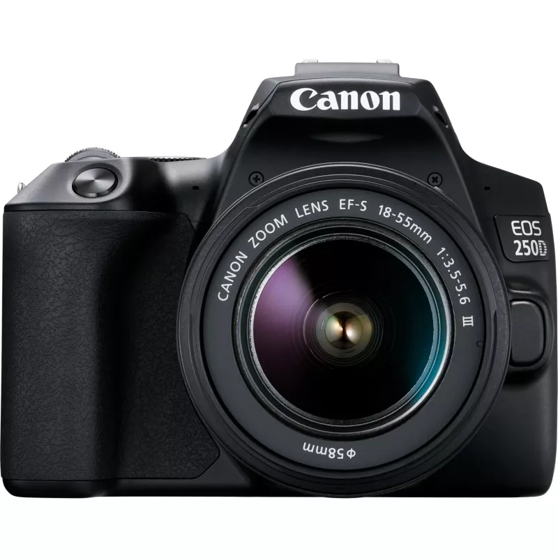 Canon EOS 250D + EF-S 18-55mm f/3.5-5.6 III SLR Kamera Kit 24,1 MP CMOS 6000 x 4000 Pixel Schwarz
