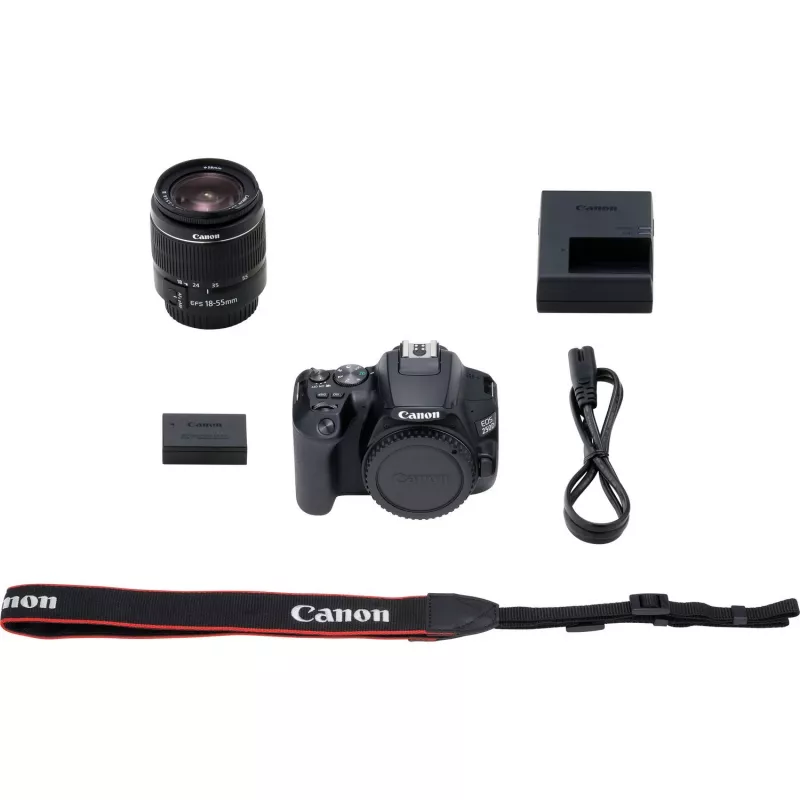 Canon EOS 250D + EF-S 18-55mm f/3.5-5.6 III SLR Kamera Kit 24,1 MP CMOS 6000 x 4000 Pixel Schwarz