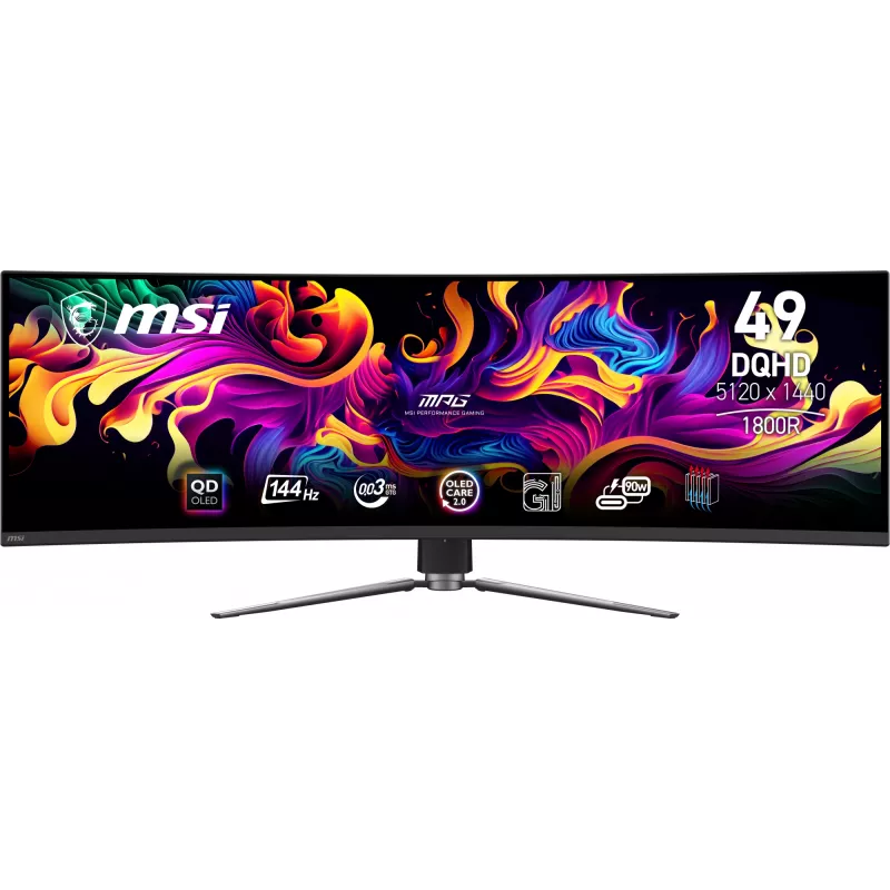 MSI MPG 491CQP QD-OLED Computer Monitor 124,5 cm (49 Zoll) 5120 x 1440 Pixel DQHD Schwarz