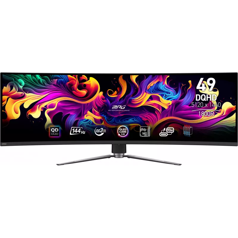 MSI MPG 491CQP QD-OLED Computer Monitor 124,5 cm (49 Zoll) 5120 x 1440 Pixel DQHD Schwarz