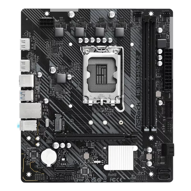 ASRock Motherboard H610M-H2/M.2 LGA1700 Intel H610 2 X DDR4 2 X HDMI 2.1 TMDS Kompatibel mATX