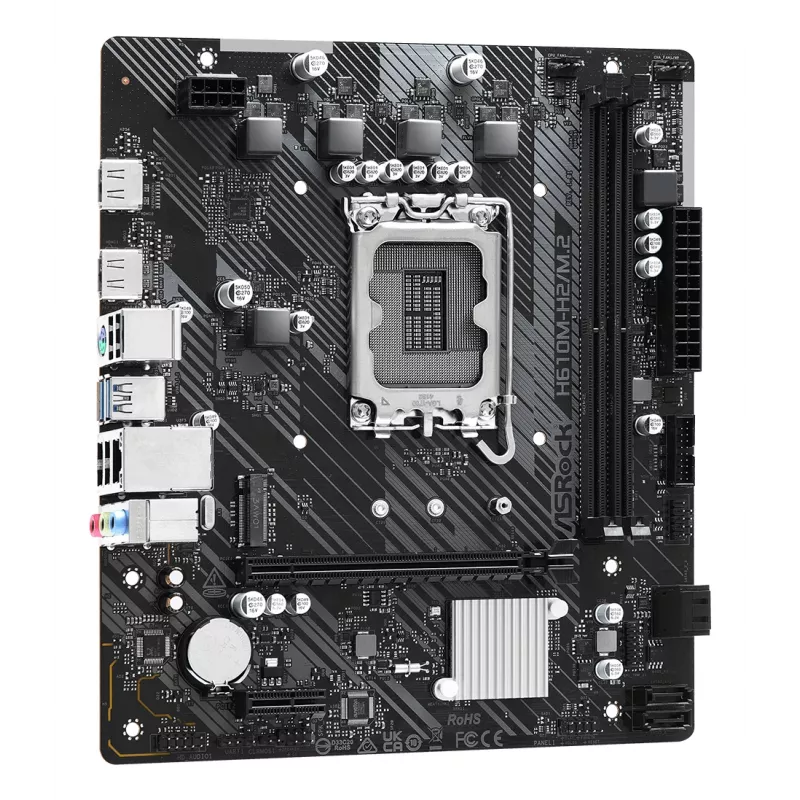 ASRock Motherboard H610M-H2/M.2 LGA1700 Intel H610 2 X DDR4 2 X HDMI 2.1 TMDS Kompatibel mATX