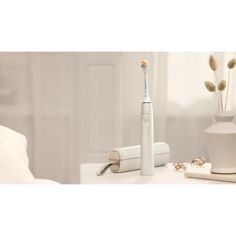 Philips Sonicare DiamondClean Prestige 9900 series DiamondClean Prestige HX9992/11 Schallzahnbürste mit SenseIQ – Champagner