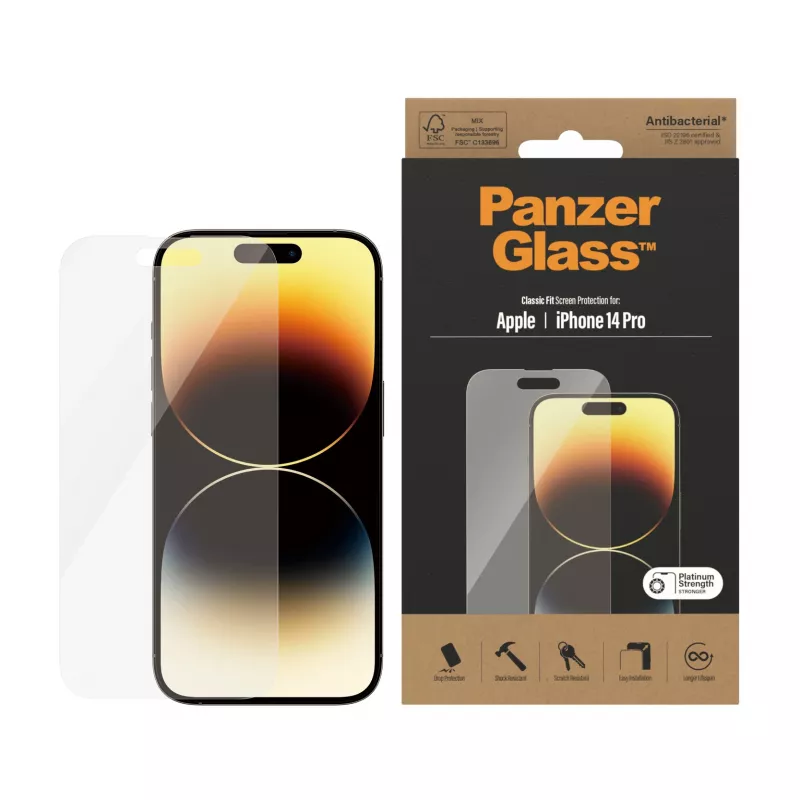 PanzerGlass Displayschutzfolie für Apple iPhone 14 Pro Classic Fit