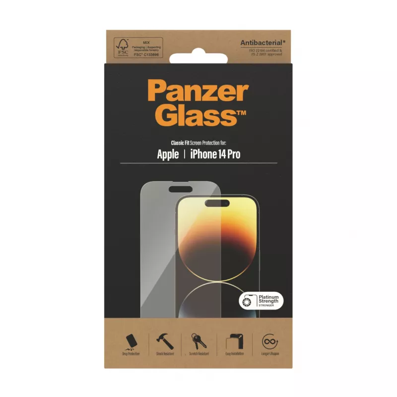 PanzerGlass Displayschutzfolie für Apple iPhone 14 Pro Classic Fit