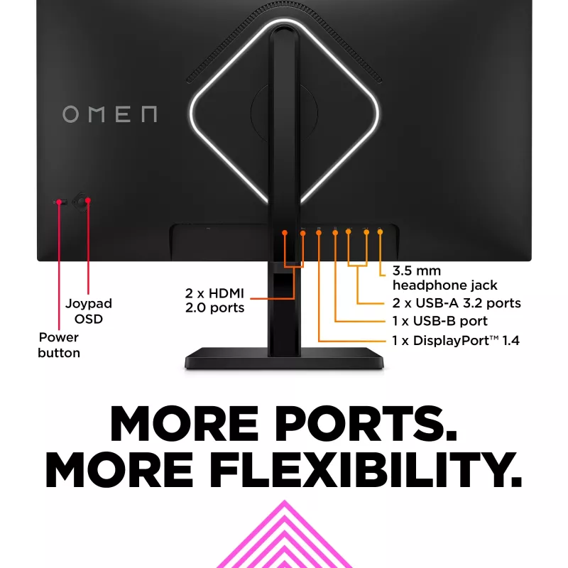 OMEN by HP 27 Zoll QHD 240Hz Gaming Monitor - OMEN 27qs, 68,6 cm (27 Zoll), 2560 x 1440 Pixel, Quad HD, LCD, 1 ms, Schwarz