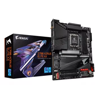 GIGABYTE Z790 AORUS ELITE AX Mainboard - Unterstützt Intel Core 14. Generation, 16*+2+1 Phasen Digital VRM, bis zu 7600 MHz DDR5 (OC), 4x PCIe 4.0 M.2, Wi-Fi 6E, 2,5 GbE LAN, USB 3.2 Gen 2x2