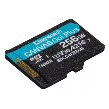 Kingston Technology 256 GB microSDXC Canvas Go Plus Gen4 200R A2 U3 Einzelpackung ohne Adapter