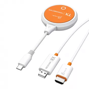 j5create JVAW62 ScreenCast USB-C® Wireless Display HDMI™ Extender, Weiß und Orange