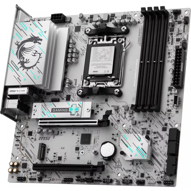 Motherboard MSI B840M GAMING PLUS WIFI6E microATX, Sockel AM5, DDR5 bis 256 GB, Wi‑Fi 6E, 2,5GbE, M.2 x2, HDMI 2.1