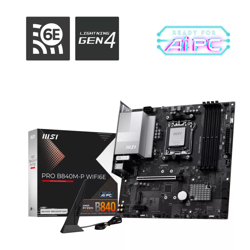 MSI PRO B840M-P WIFI6E Mainboard AMD B840 Sockel AM5 micro ATX