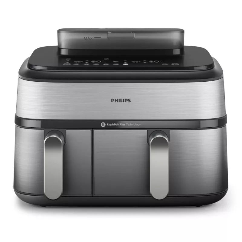 Philips 5000 series NA555/00 Fritteuse Doppel 9 L Stand-alone 2750 W Heißluftfritteuse Silber