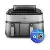 Philips 5000 series NA555/00 Fritteuse Doppel 9 L Stand-alone 2750 W Heißluftfritteuse Silber