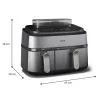 Philips 5000 series NA555/00 Fritteuse Doppel 9 L Stand-alone 2750 W Heißluftfritteuse Silber