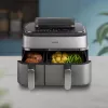 Philips 5000 series NA555/00 Fritteuse Doppel 9 L Stand-alone 2750 W Heißluftfritteuse Silber