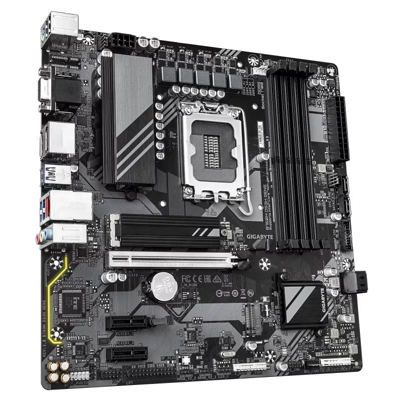 GIGABYTE B760M DS3H GEN5 Mainboard - Unterstützt Intel Core 14. Gen CPUs, 6+2+1 Phasen digitales VRM, bis zu 5600MHz DDR5, 2xPCIe 4.0 M.2, 2.5GbE LAN, USB 3.2 Gen2