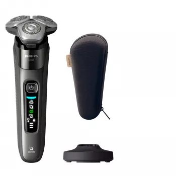 Philips i9000 X9002 Nass- und Trockenrasierer mit SkinIQ, Rotationsrasierer, Grau, SkinIQ, Edelstahl, Android, iOS, Akku