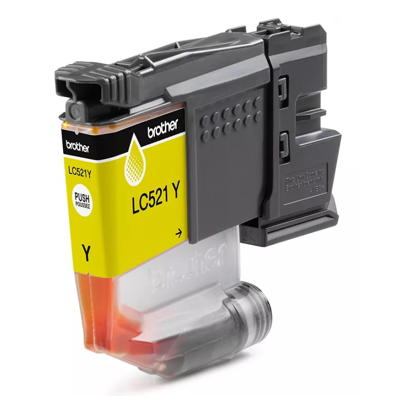 Brother LC521Y Original Tintenpatrone - Gelb, Gelb, 1 Stück, 500 Seiten, Einzelpackung