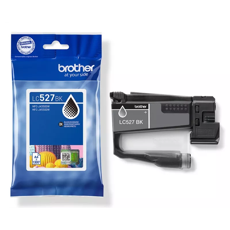 Brother Original LC527BK Tintenpatrone - Schwarz, Schwarz, pigmentbasierte Tinte, 1 Stück, 1300 Seiten, Einzelpack