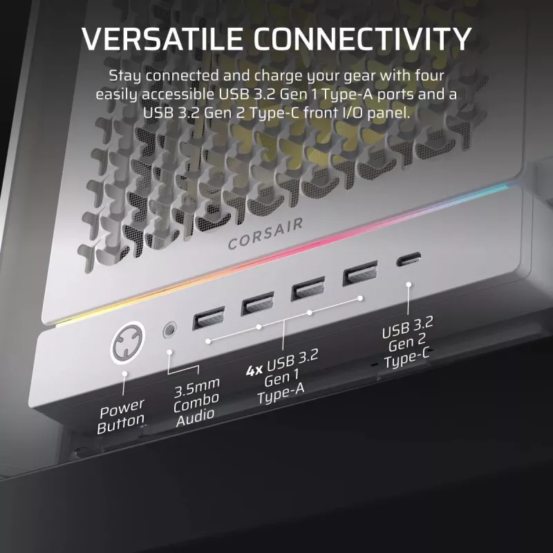 CORSAIR PC-Gehäuse - Frame 5000D RS ARGB High-Airflow Mid-Tower - Weiß
