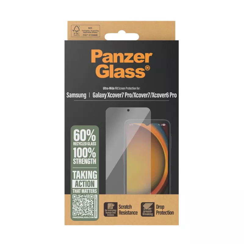 PanzerGlass ® Displayschutzfolie Samsung Galaxy Xcover7 Pro | Xcover7 | Xcover6 Pro | Ultra-Wide Fit
