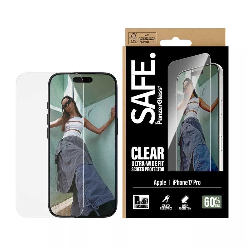 PanzerGlass SAFE. by ® Screen Protector iPhone 17 Pro | Ultra-Wide Fit mit EasyAligner