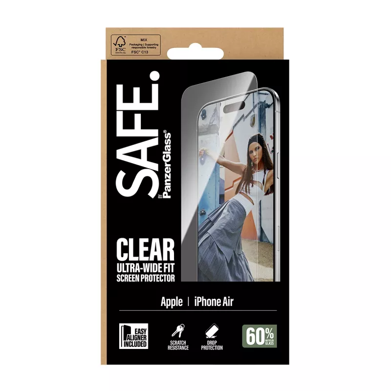 PanzerGlass SAFE. by ® Displayschutzfolie iPhone Air | Ultra-Wide Fit mit EasyAligner
