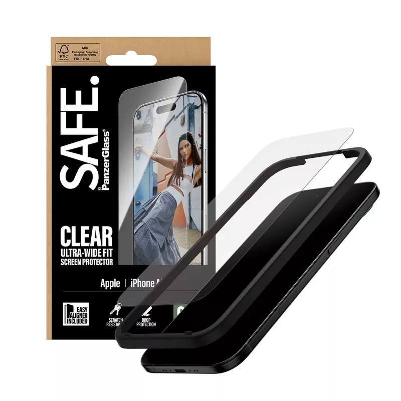 PanzerGlass SAFE. by ® Displayschutzfolie iPhone Air | Ultra-Wide Fit mit EasyAligner