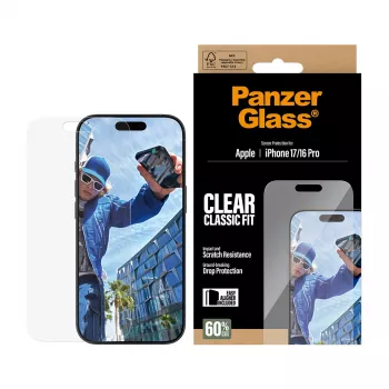 PanzerGlass ® Displayschutzfolie iPhone 17 | iPhone 16 Pro | Classic Fit mit EasyAligner