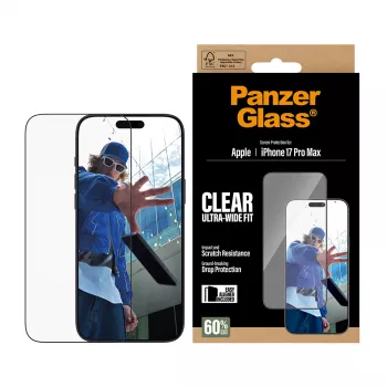 PanzerGlass ® Screen Protector iPhone 17 Pro Max | Ultra-Wide Fit mit EasyAligner