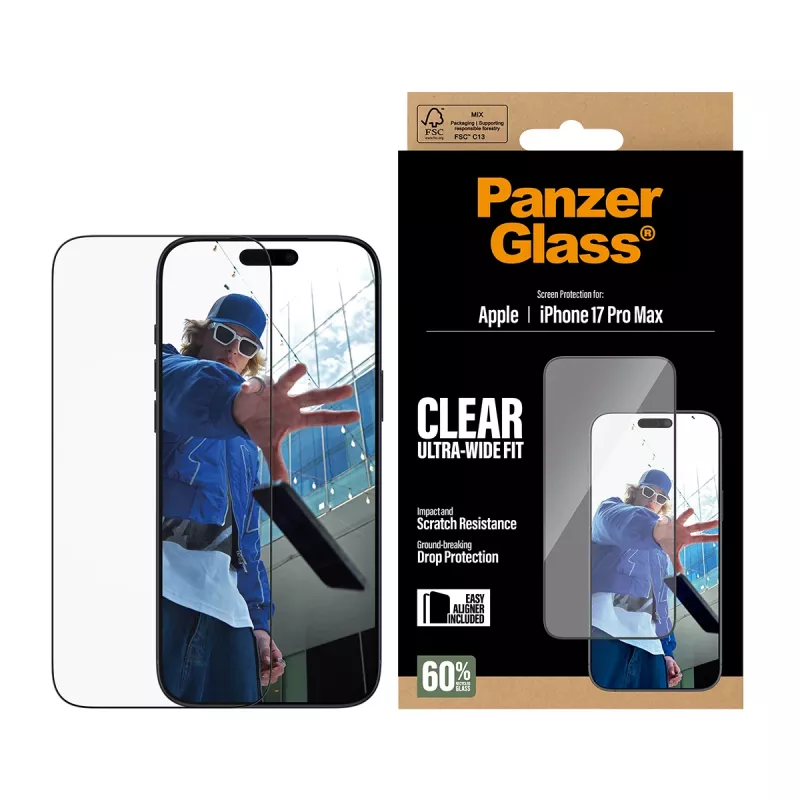 PanzerGlass ® Screen Protector iPhone 17 Pro Max | Ultra-Wide Fit mit EasyAligner