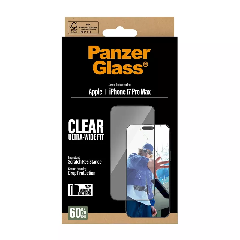 PanzerGlass ® Screen Protector iPhone 17 Pro Max | Ultra-Wide Fit mit EasyAligner