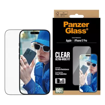 PanzerGlass Displayschutzfolie iPhone 17 Pro Ultra-Wide Fit EasyAligner Kratzfest Stoßfest