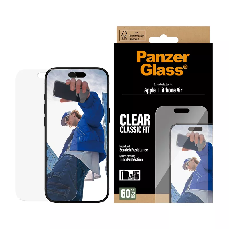 PanzerGlass® Displayschutzfolie iPhone Air | Classic Fit mit EasyAligner