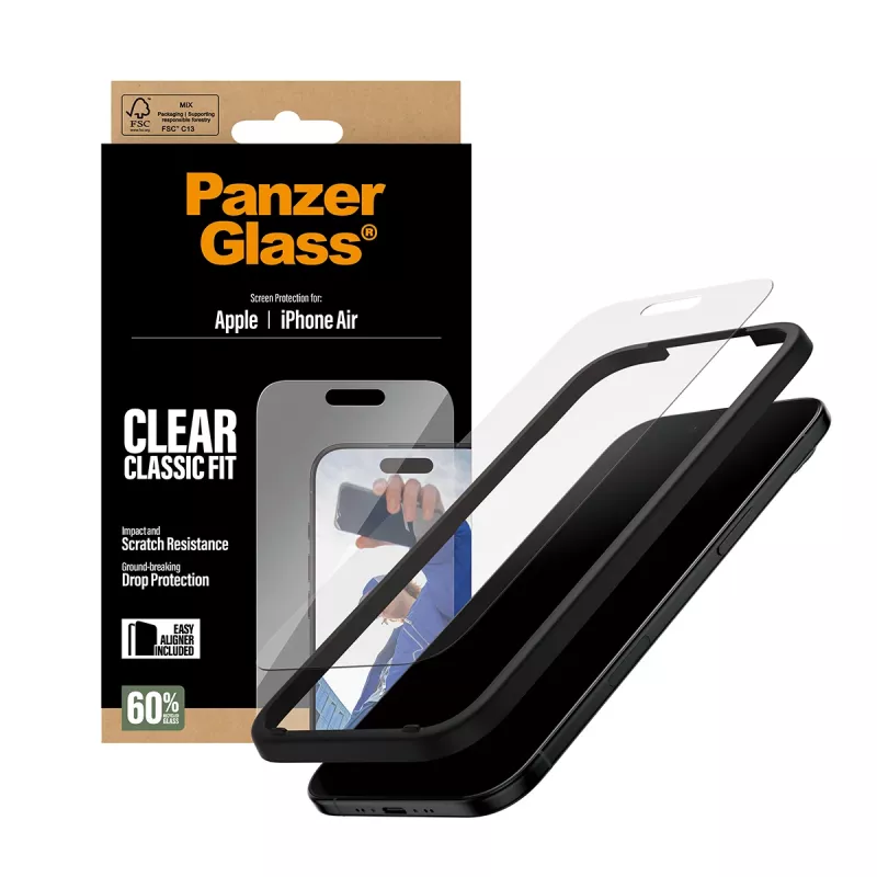 PanzerGlass® Displayschutzfolie iPhone Air | Classic Fit mit EasyAligner