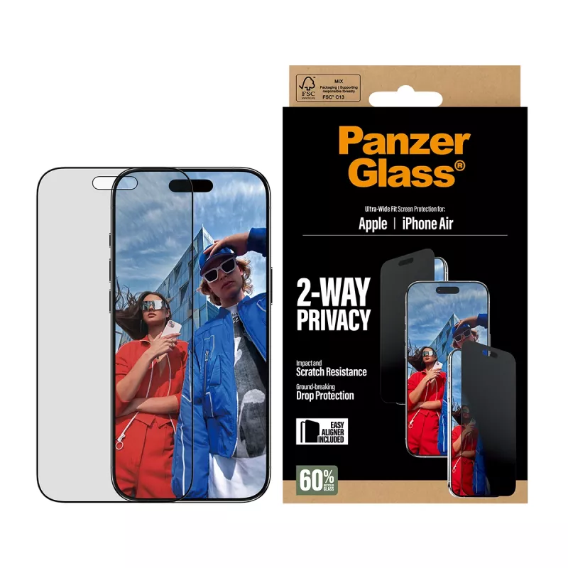 PanzerGlass ® 2-Way Privacy Screen Protector iPhone Air | Ultra-Wide Fit mit EasyAligner