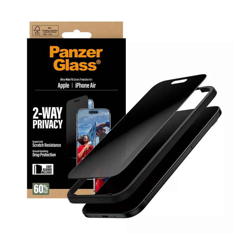PanzerGlass ® 2-Way Privacy Screen Protector iPhone Air | Ultra-Wide Fit mit EasyAligner