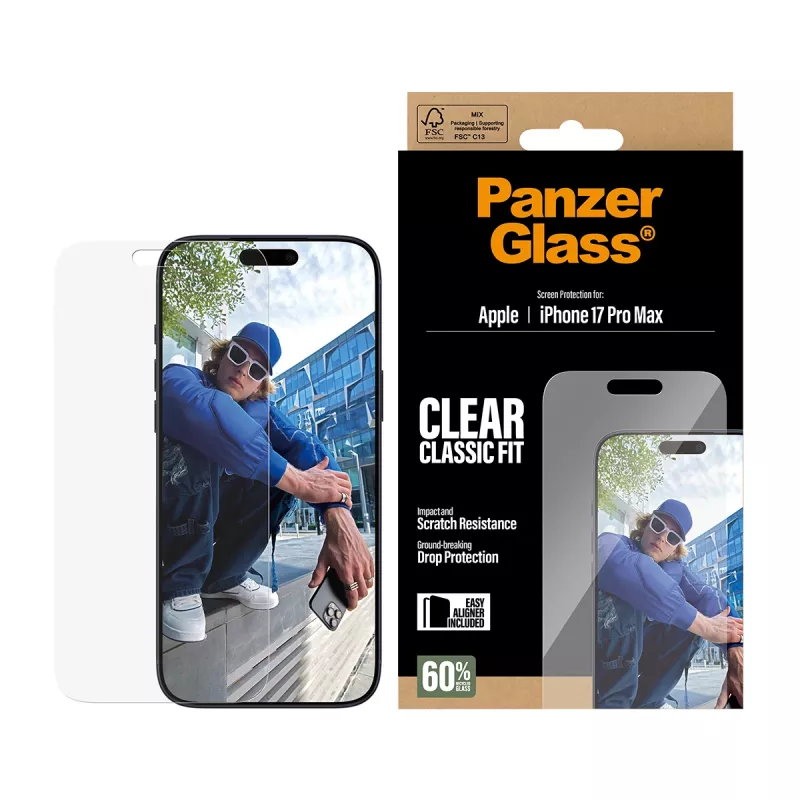PanzerGlass ® Displayschutzfolie iPhone 17 Pro Max | Classic Fit mit EasyAligner