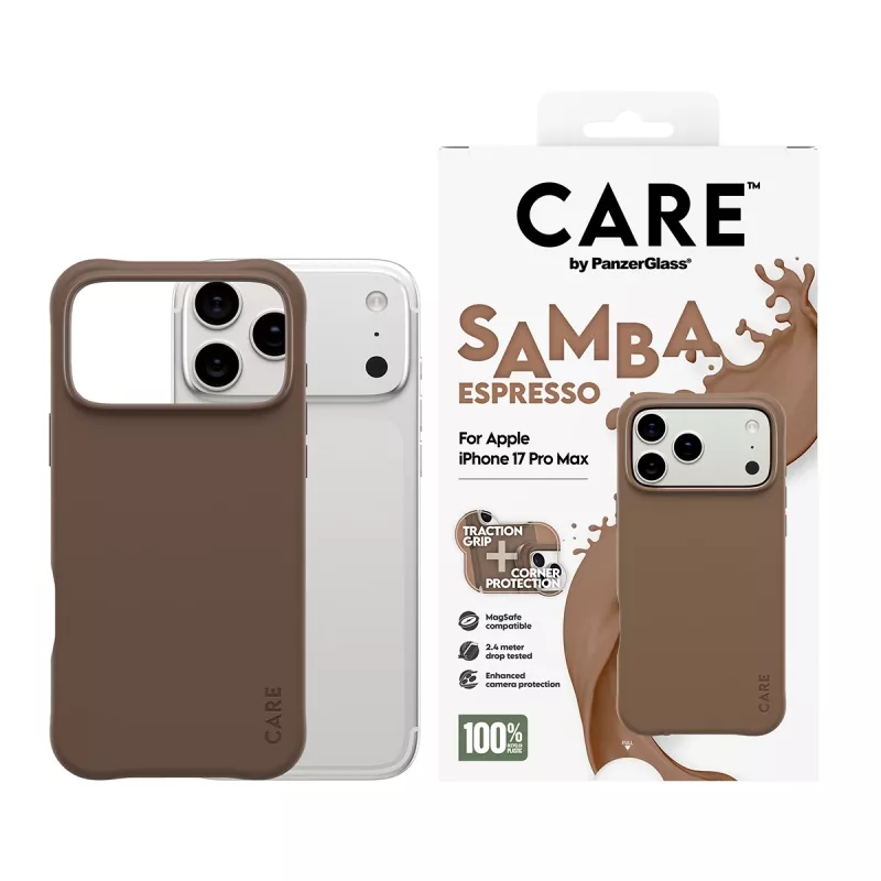 PanzerGlass CARE™ by ® Samba Case Espresso mit MagSafe iPhone 17 Pro Max
