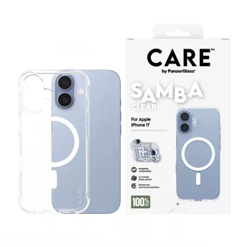 Cover PanzerGlass CARE by Fashionable Case Samba Transparent w. White MagSafe iPhone 17