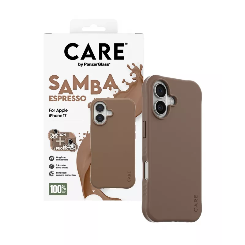 PanzerGlass CARE™ by ® Samba Case Espresso w. MagSafe iPhone 17